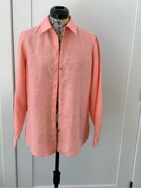 Foxcroft Peach Button-Front Shirt
